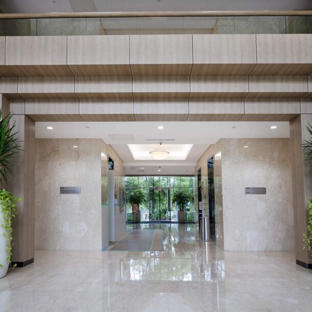 Architectural wall feature in Florida office project