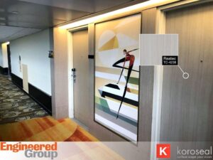 Engineered Group showcases sustainable door resurfacing using Koroseal Reatec TC-4238